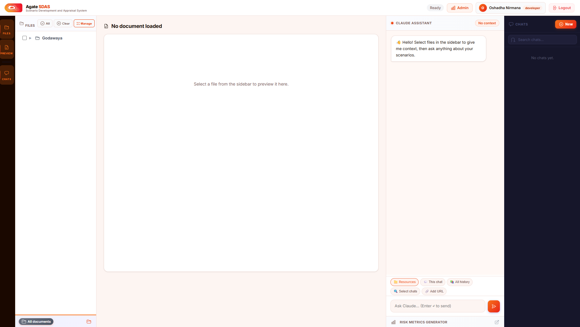 Agate SDAS – workspace overview